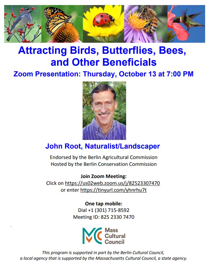 Virtual presentation by Naturalist John Root on Thursday October 13, 2022 at 7PM on Zoom!