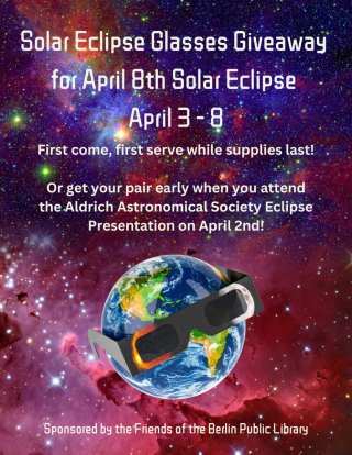 Eclipse glasses available April 3-8