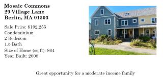 Photo of 29 Village Lane, Berlin -- a great home ownership opportunity for a moderate-income family! Act now! details here
